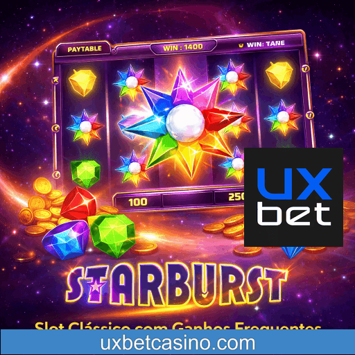 slots Starburst NetEnt com joias coloridas